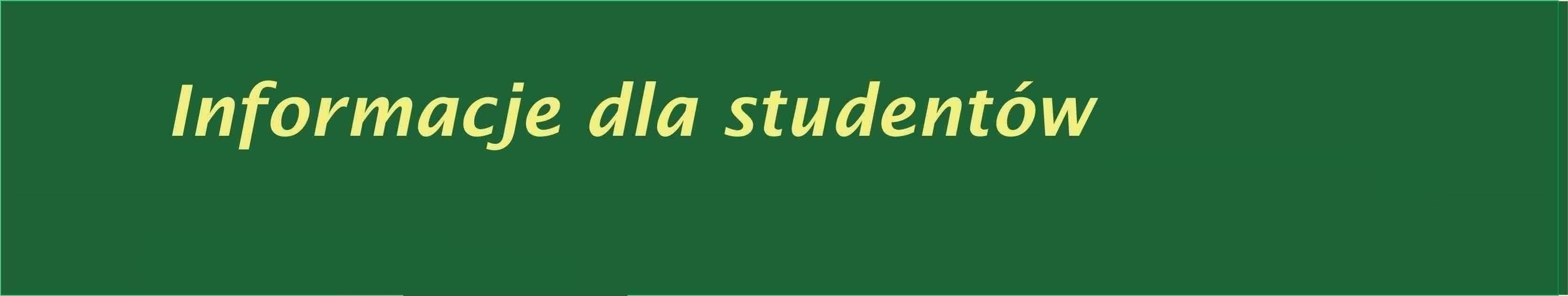 baner Informacje dla studentw